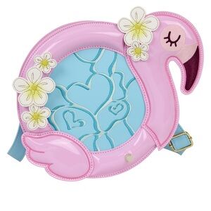 Loungefly Flamingo Pool Float Figural Crossbody Bag with Coin Bag